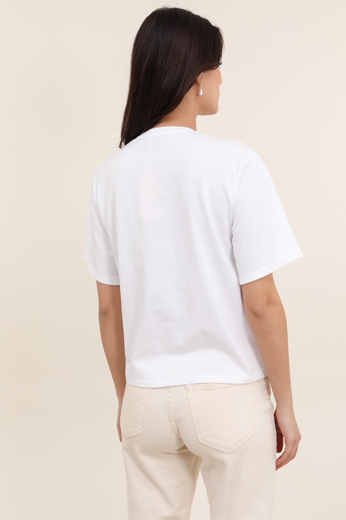 31727 Camiseta de mujer, corte holgado, manga corta, cuello redondo