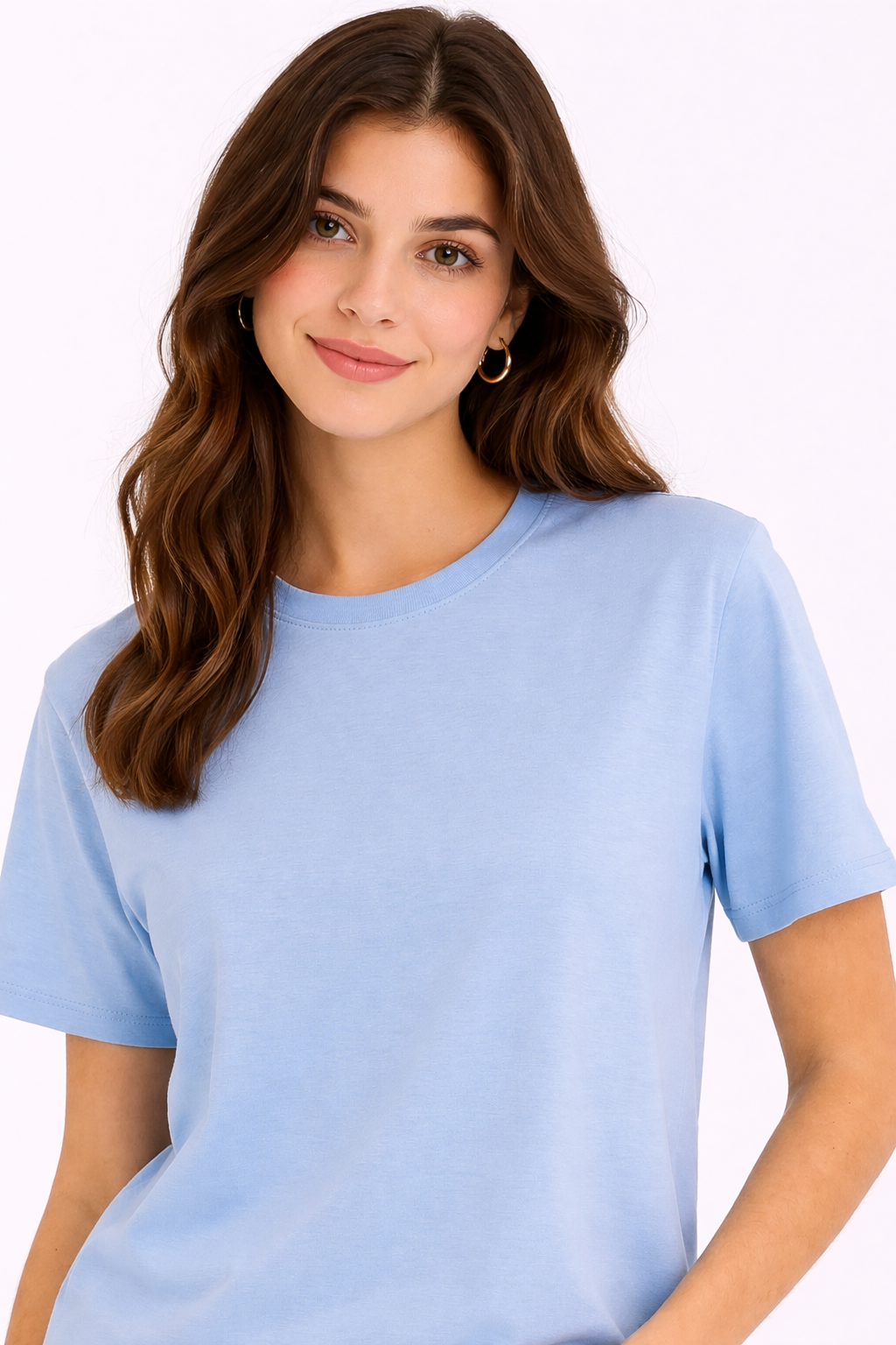 31727 Camiseta de mujer, corte holgado, manga corta, cuello redondo
