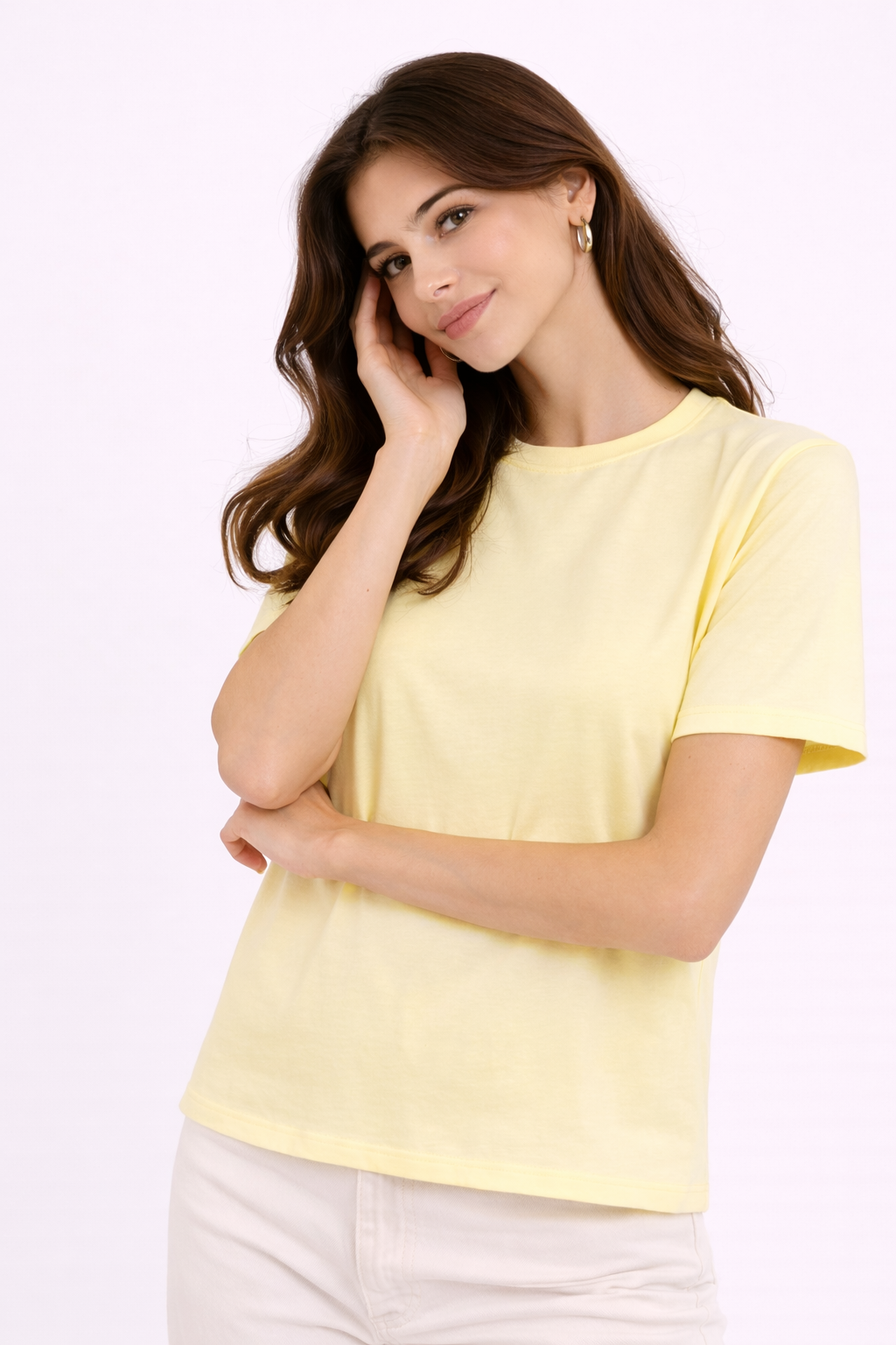 31727 Camiseta de mujer, corte holgado, manga corta, cuello redondo