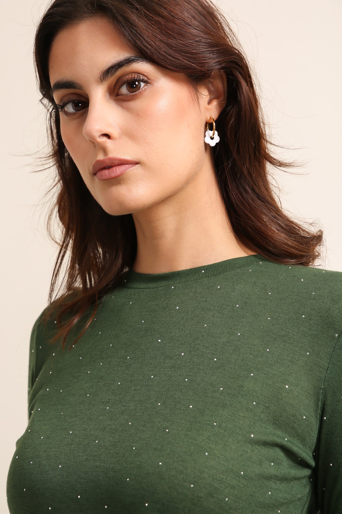 31812 Camiseta con diamantes de imitación