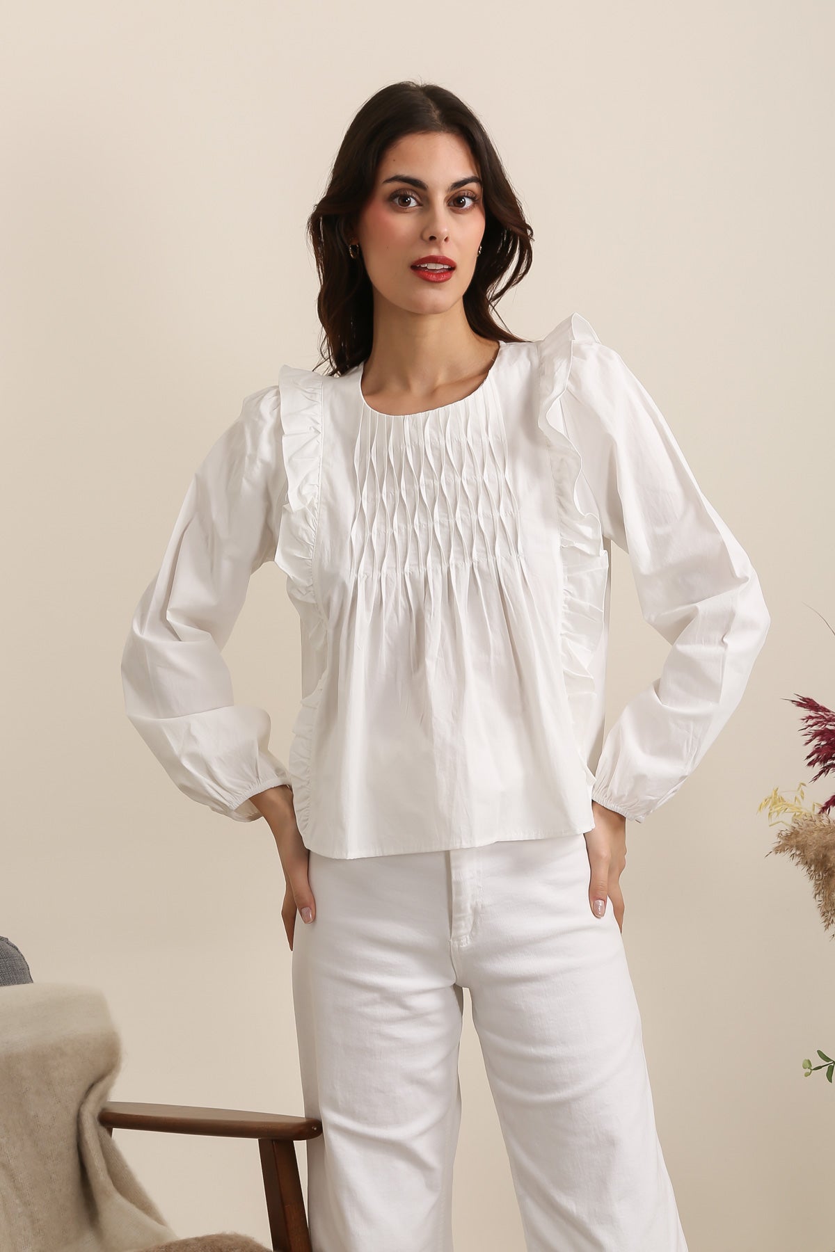 31892 Blouse à surpiqures