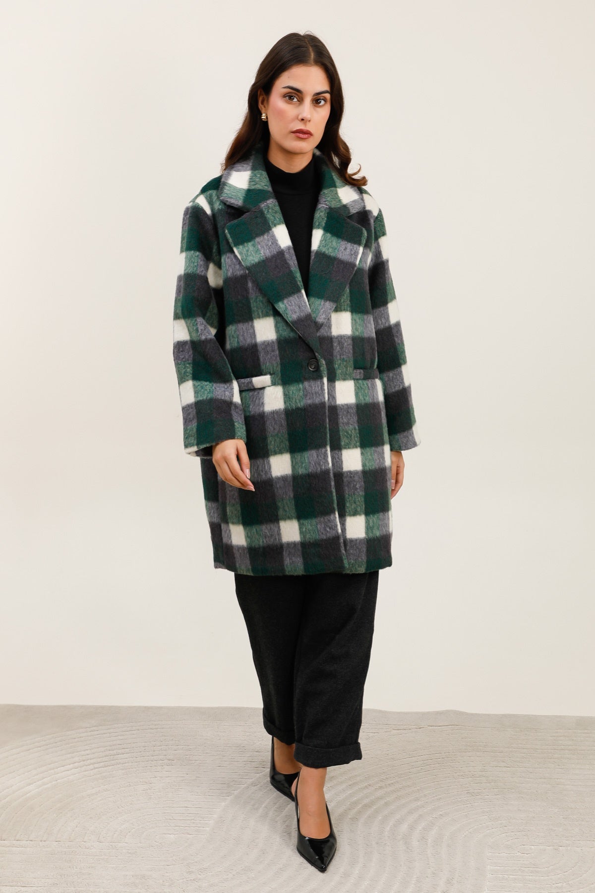 32092 Manteau à carreaux