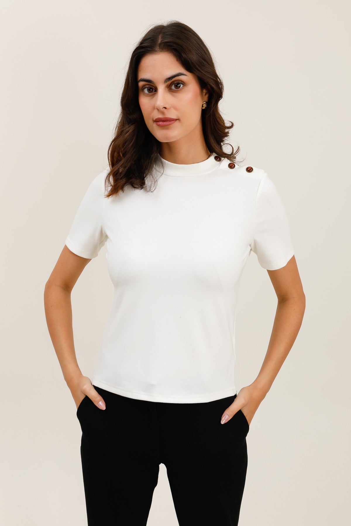 32102 T-shirt col montant