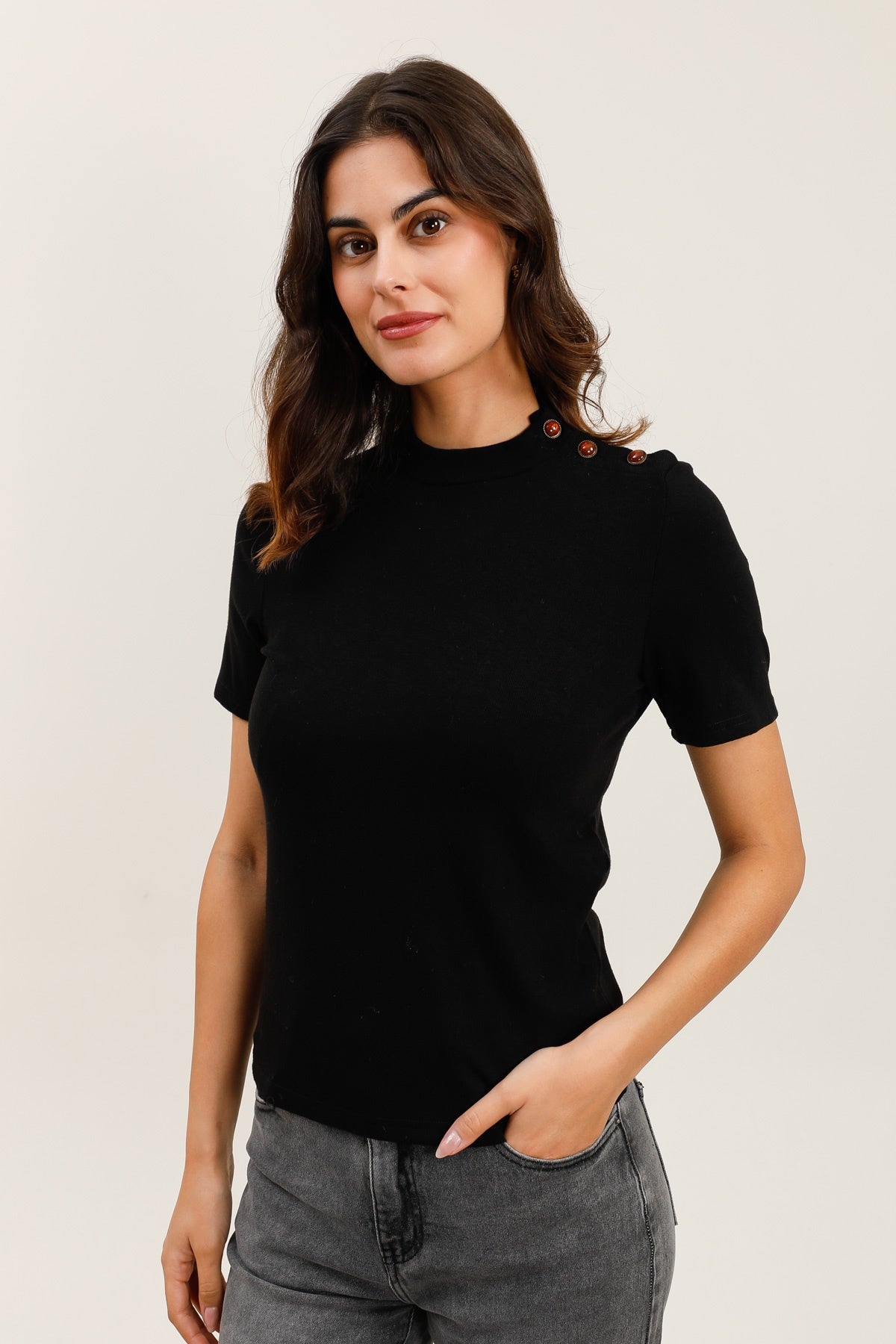 32102 T-shirt col montant