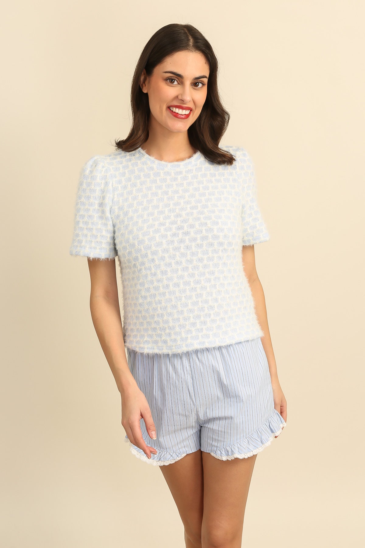 32118 Top motif nid d'abeille