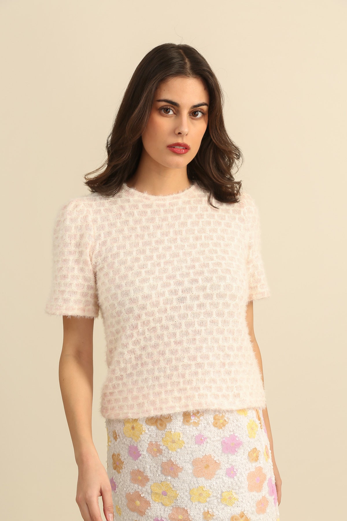 32118 Top motif nid d'abeille