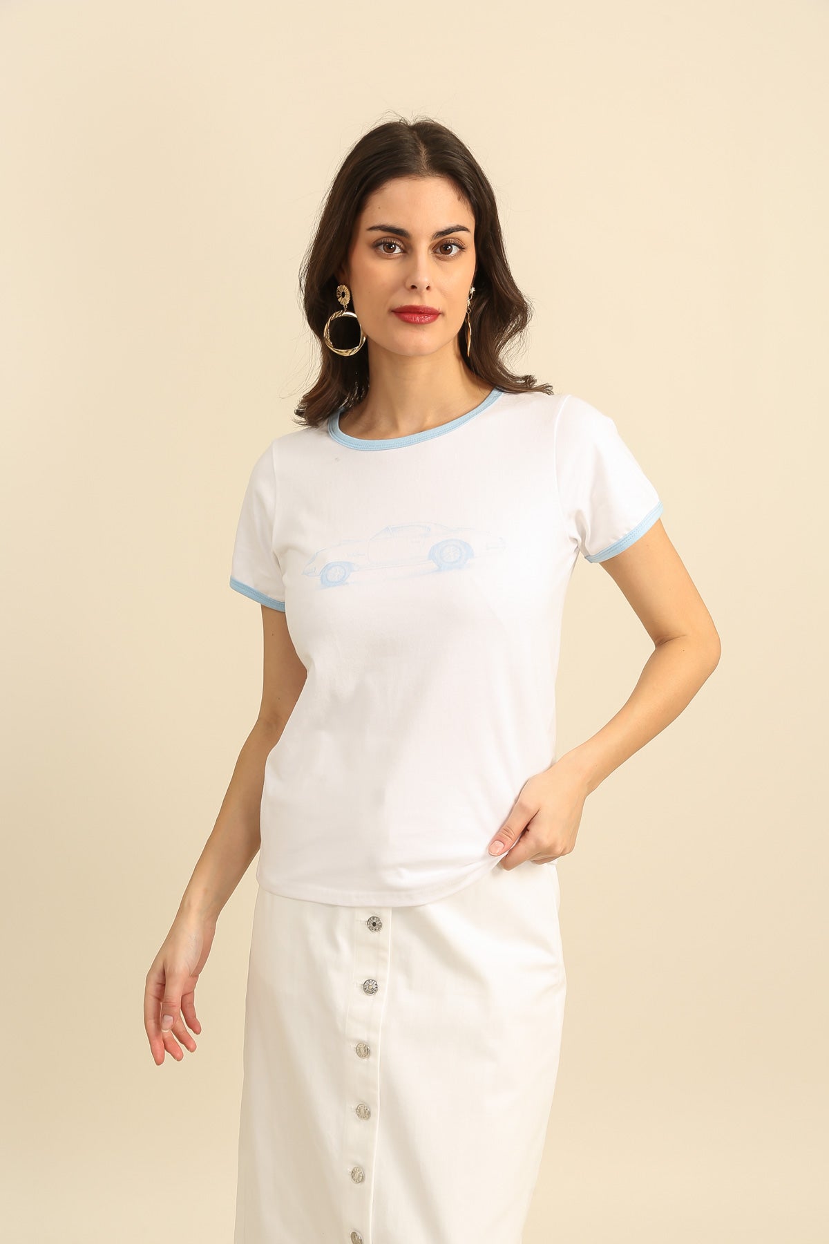 32125 Camiseta con estampado de coche