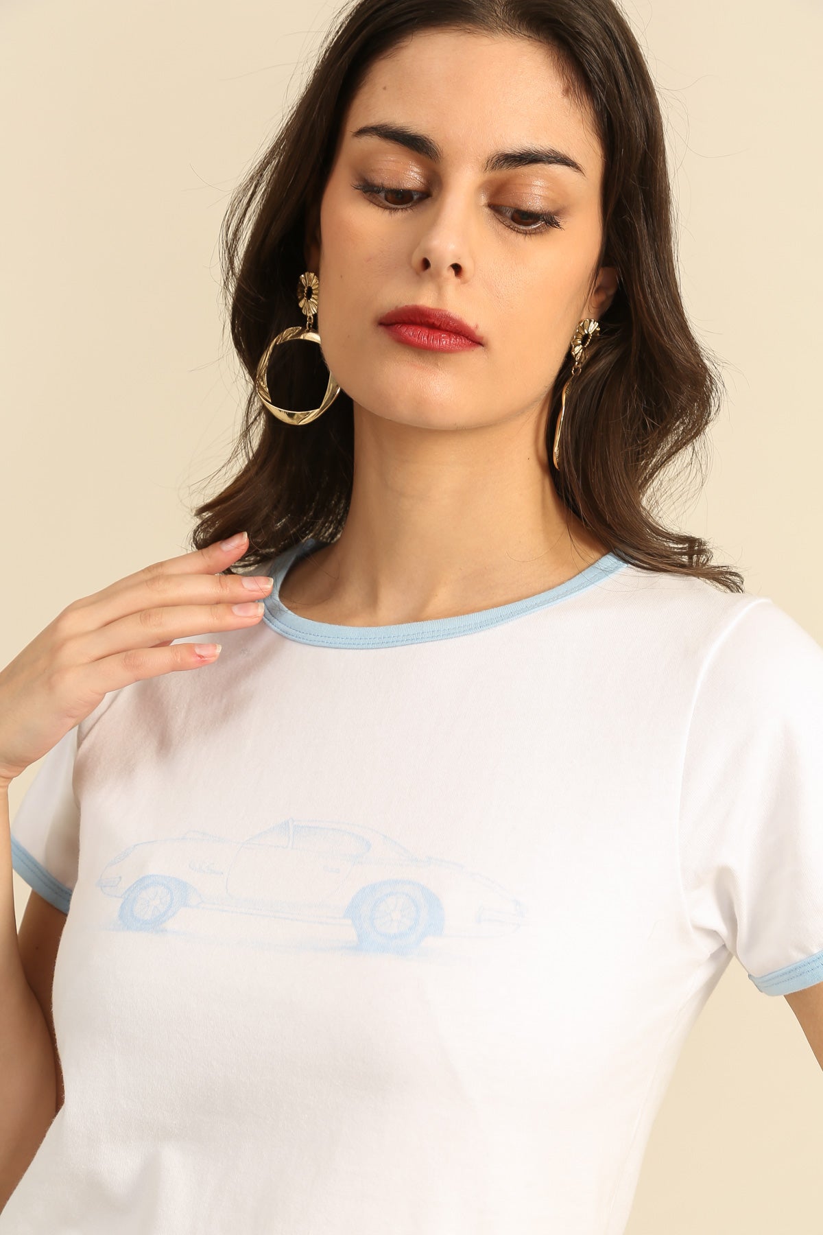 32125 Camiseta con estampado de coche