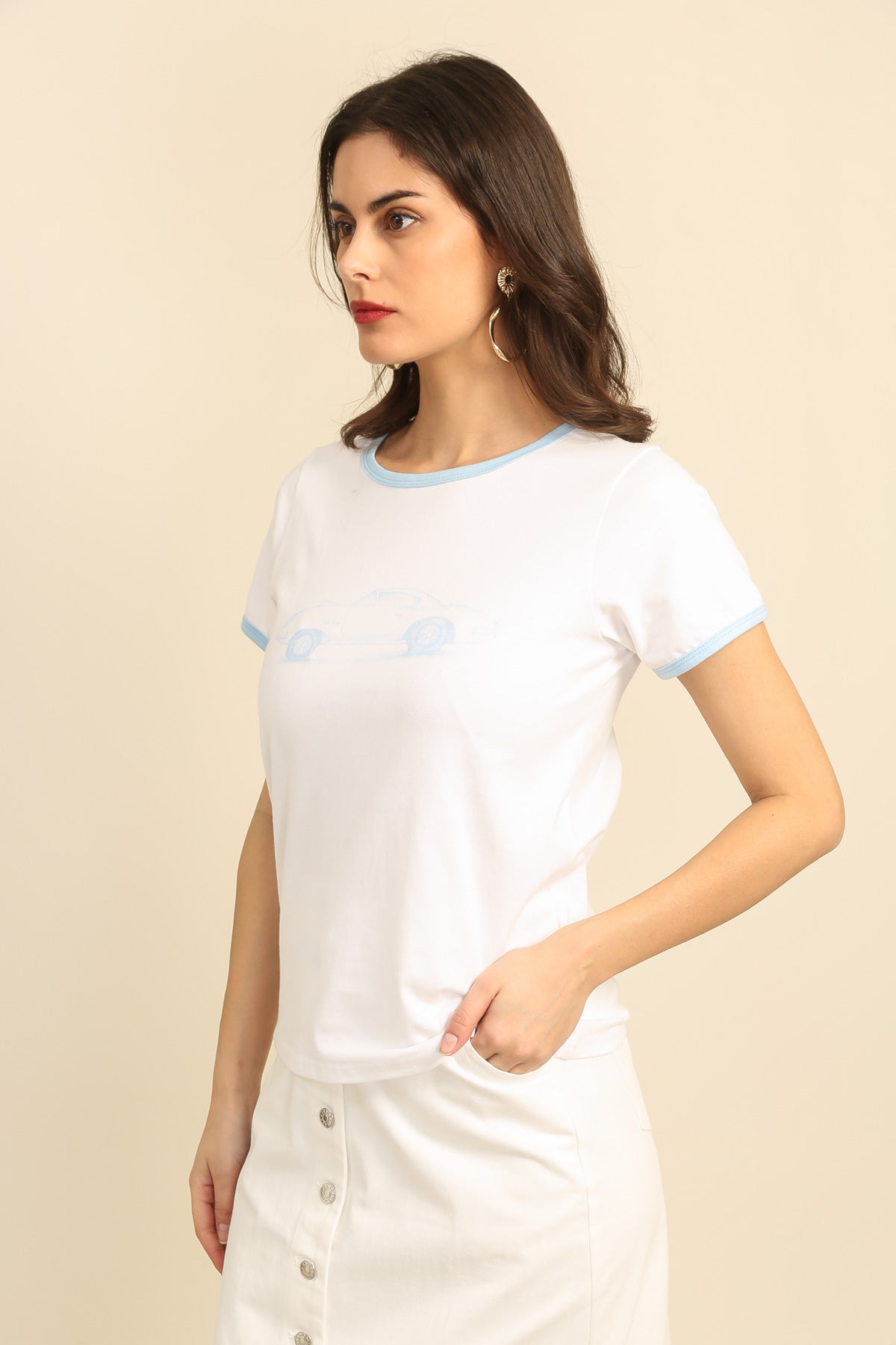 32125 Camiseta con estampado de coche