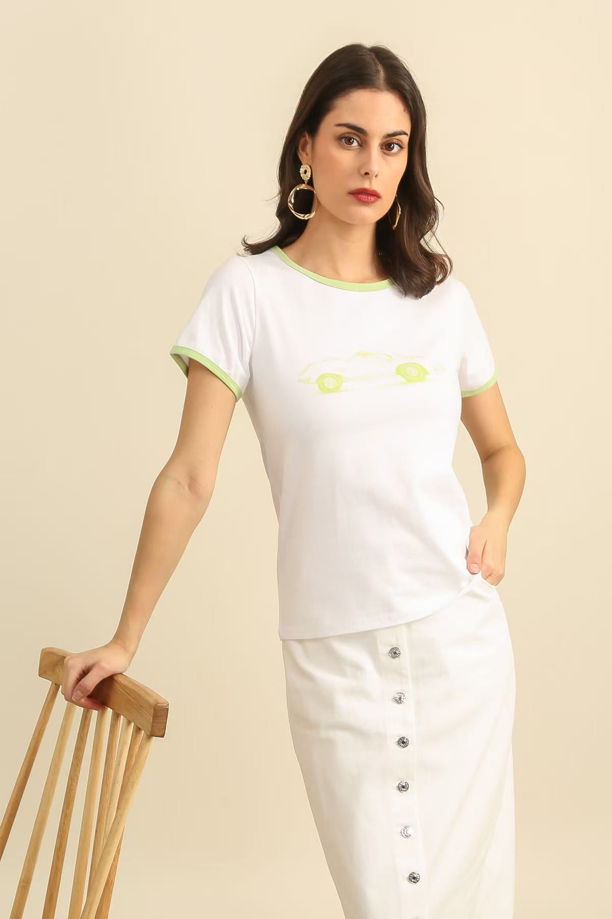 32125 Camiseta con estampado de coche