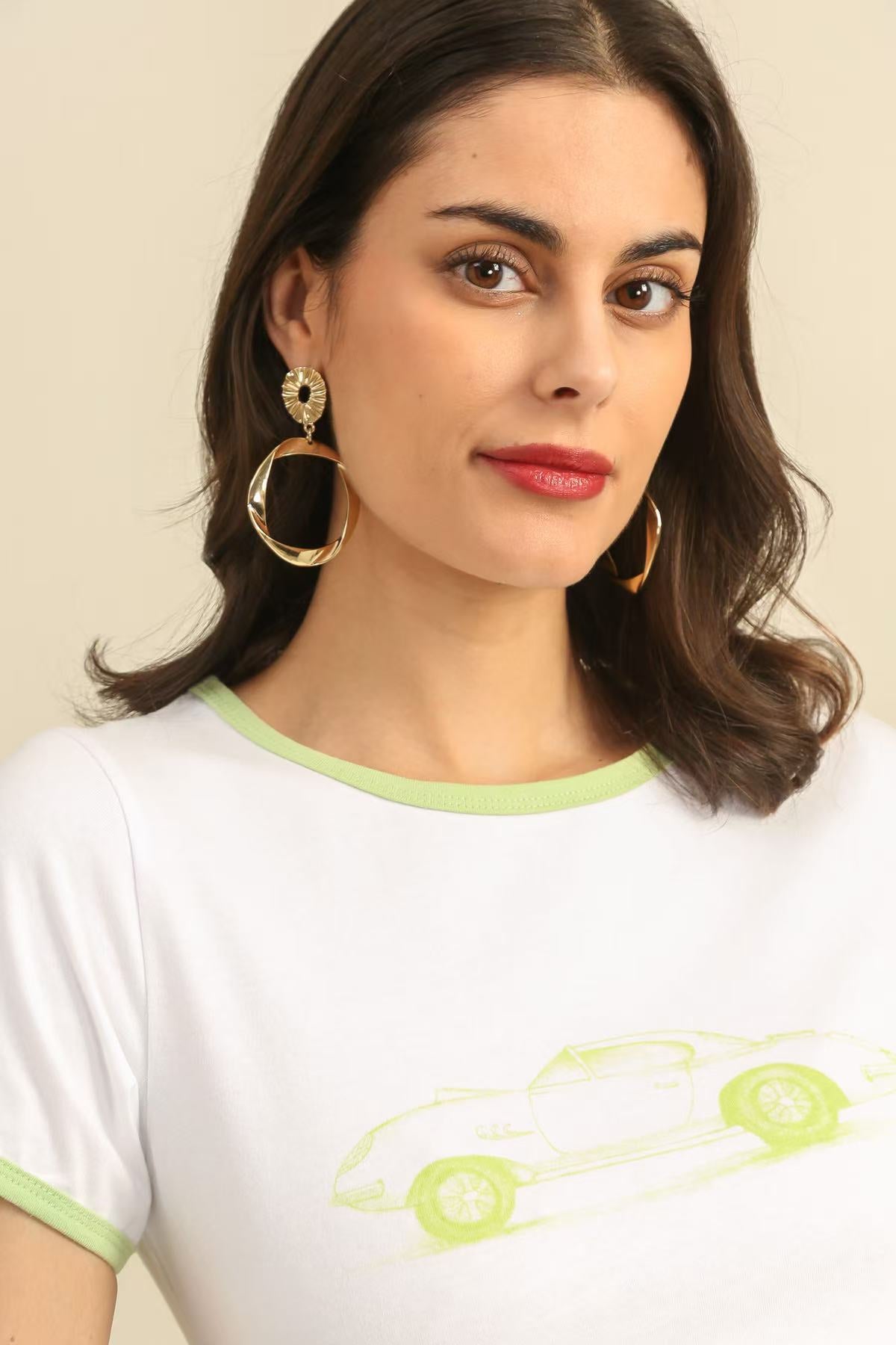 32125 Camiseta con estampado de coche