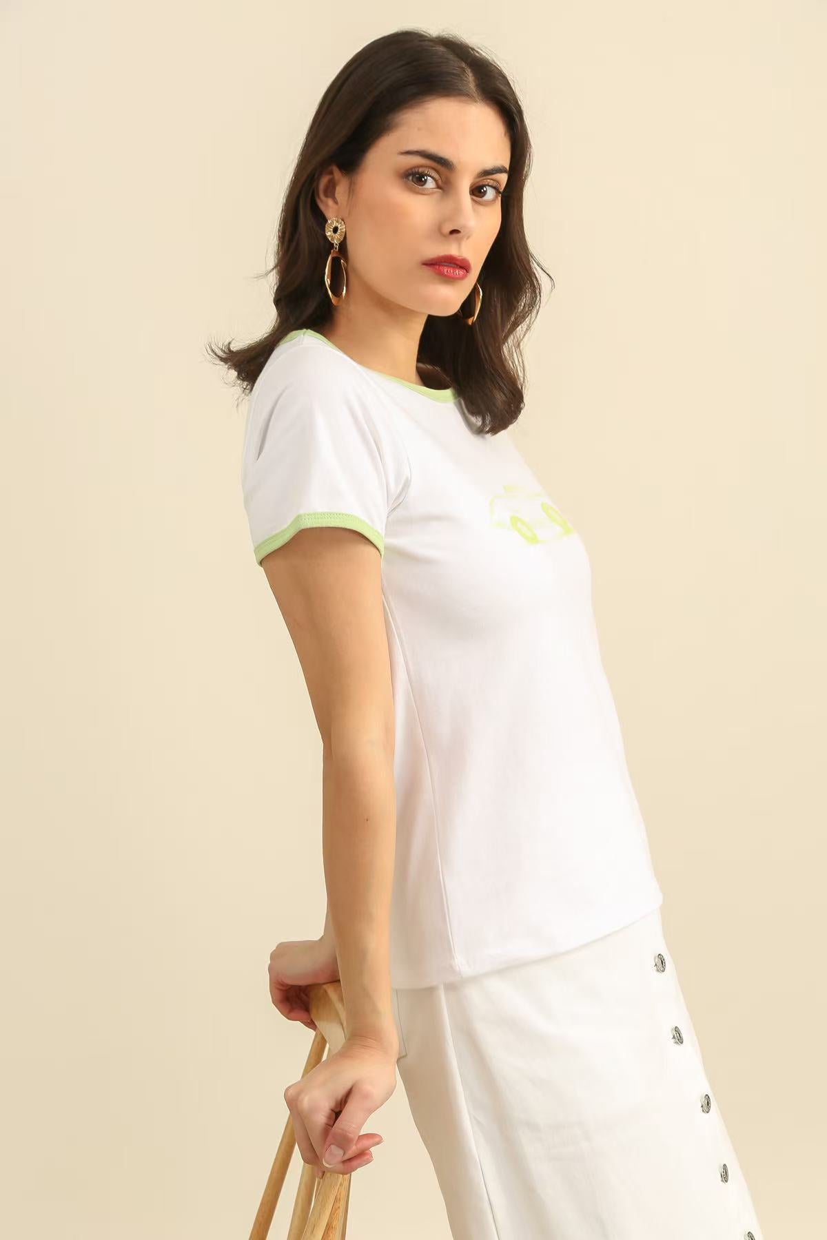 32125 Camiseta con estampado de coche