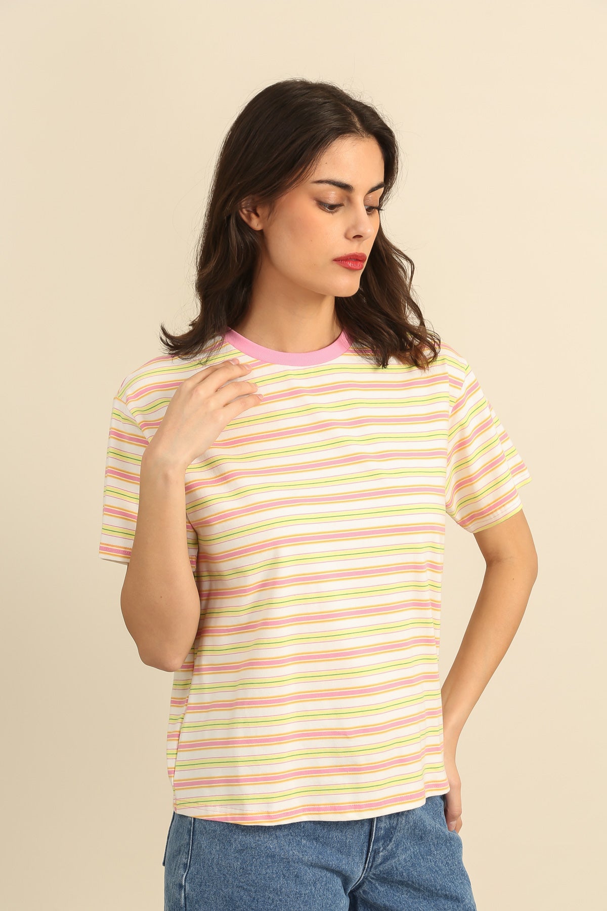 32136 T-shirt vintage rayé