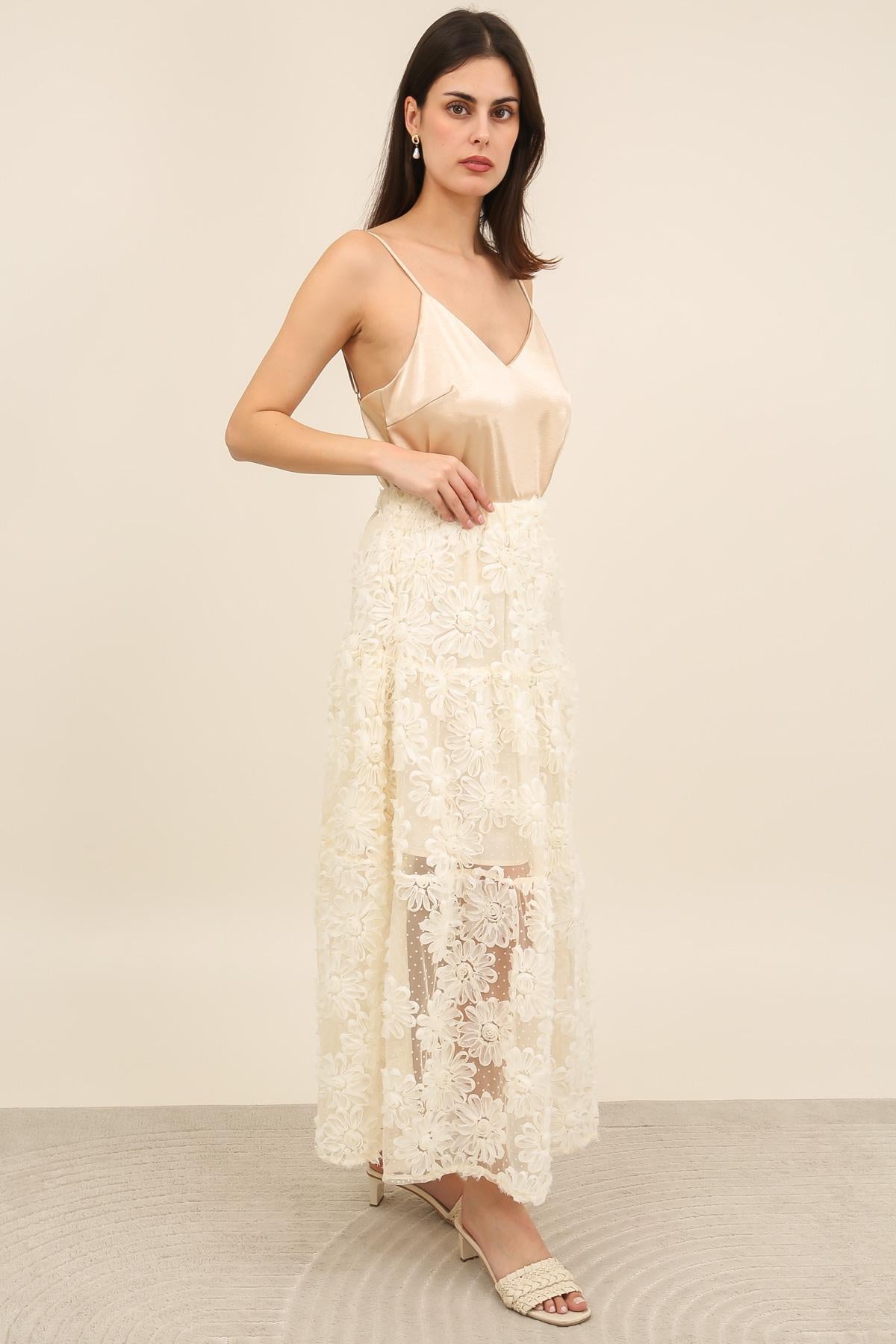 32161 Jupe longue en mesh