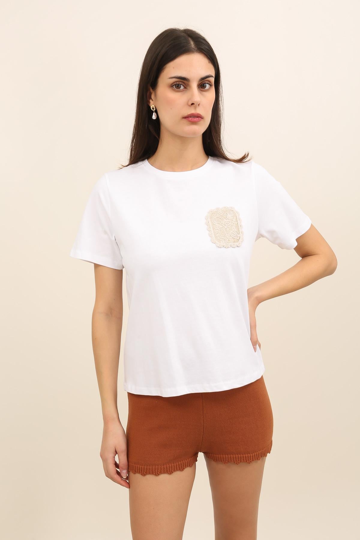 32182 T-shirt patch macramé