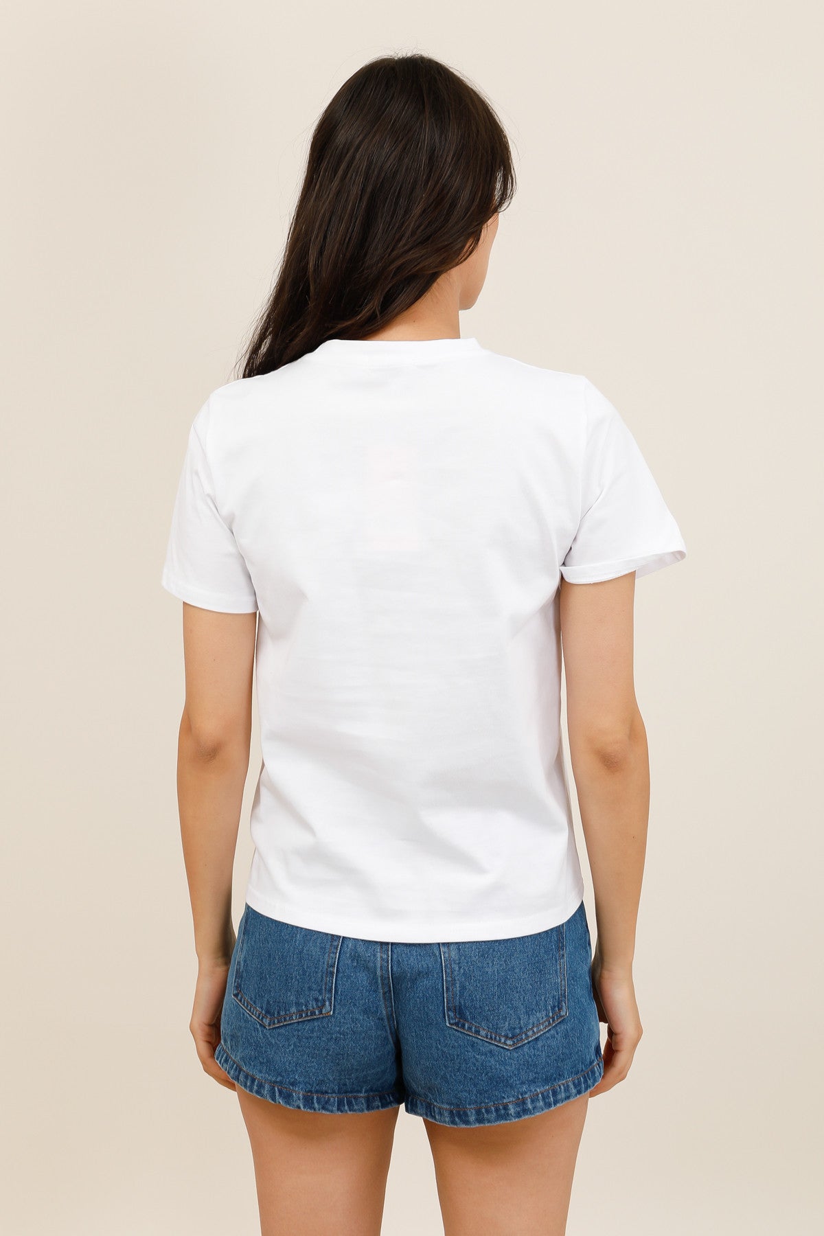 T-shirt blanc broderie part de pizza femme - 32211