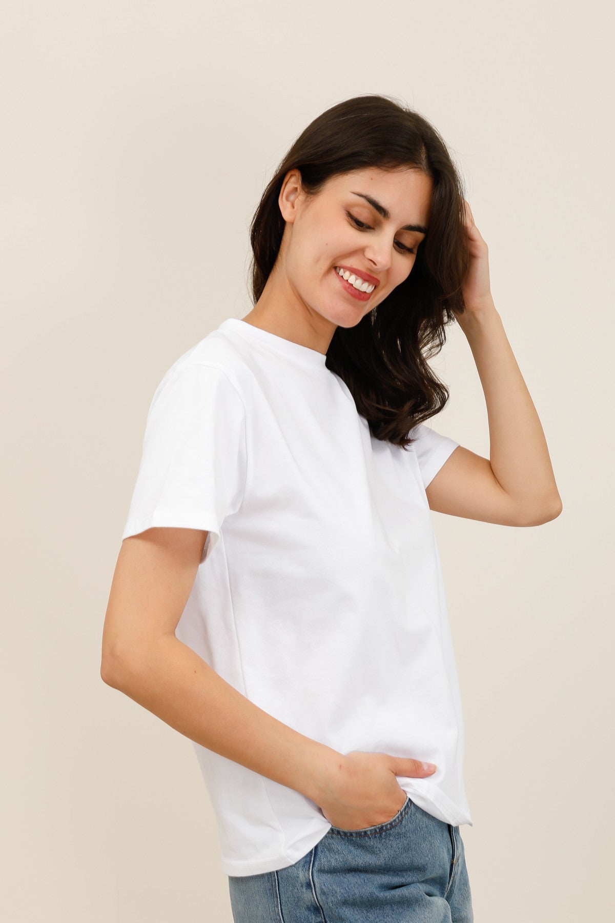 T-shirt blanc imprimé piments dos femme - 32212