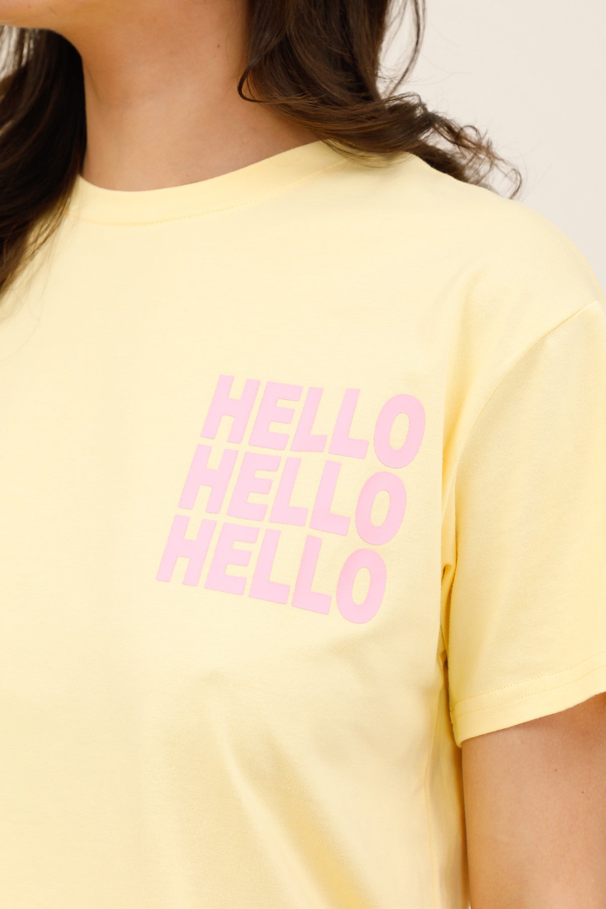 T-shirt imprimé Hello coupe classique femme - 32213