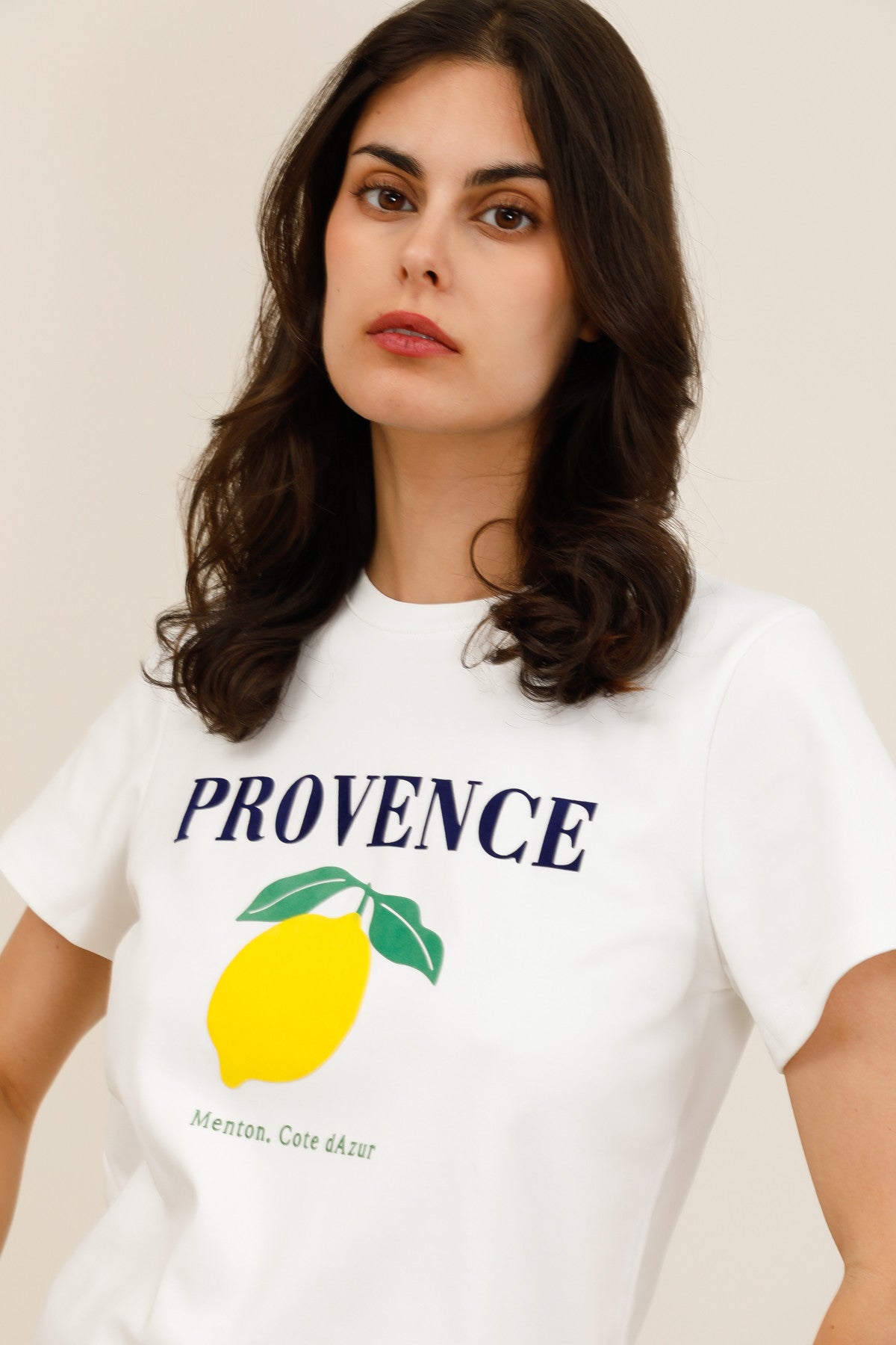 T-shirt imprimé Provence citron femme - 32222