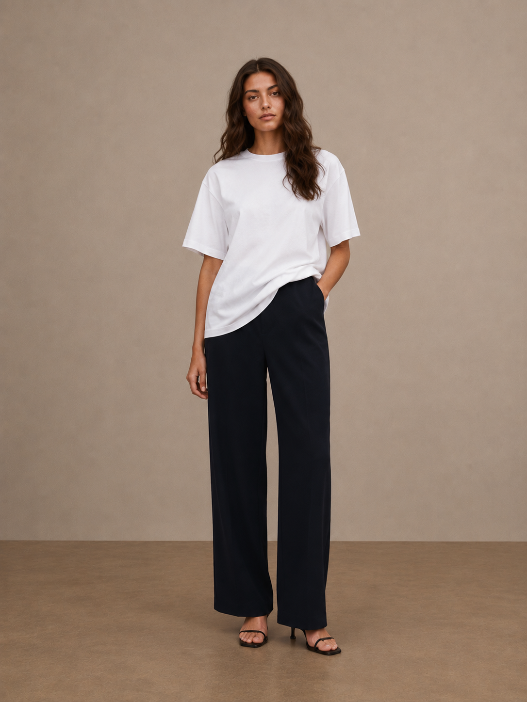 Women's Flowy High-Waisted Straight-Leg Trousers - 32267