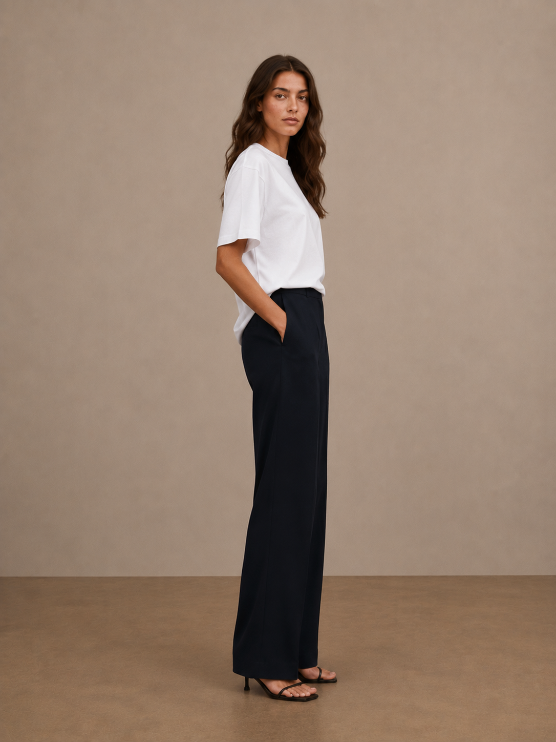 Women's Flowy High-Waisted Straight-Leg Trousers - 32267