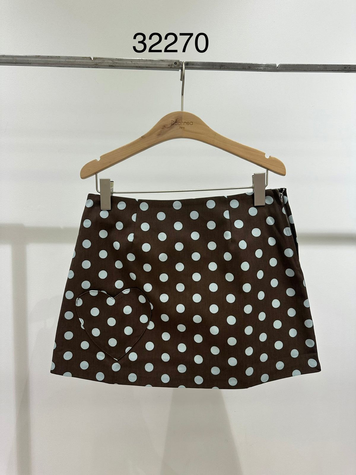 Minifalda retro de lunares y bolsillo corazón - 32270