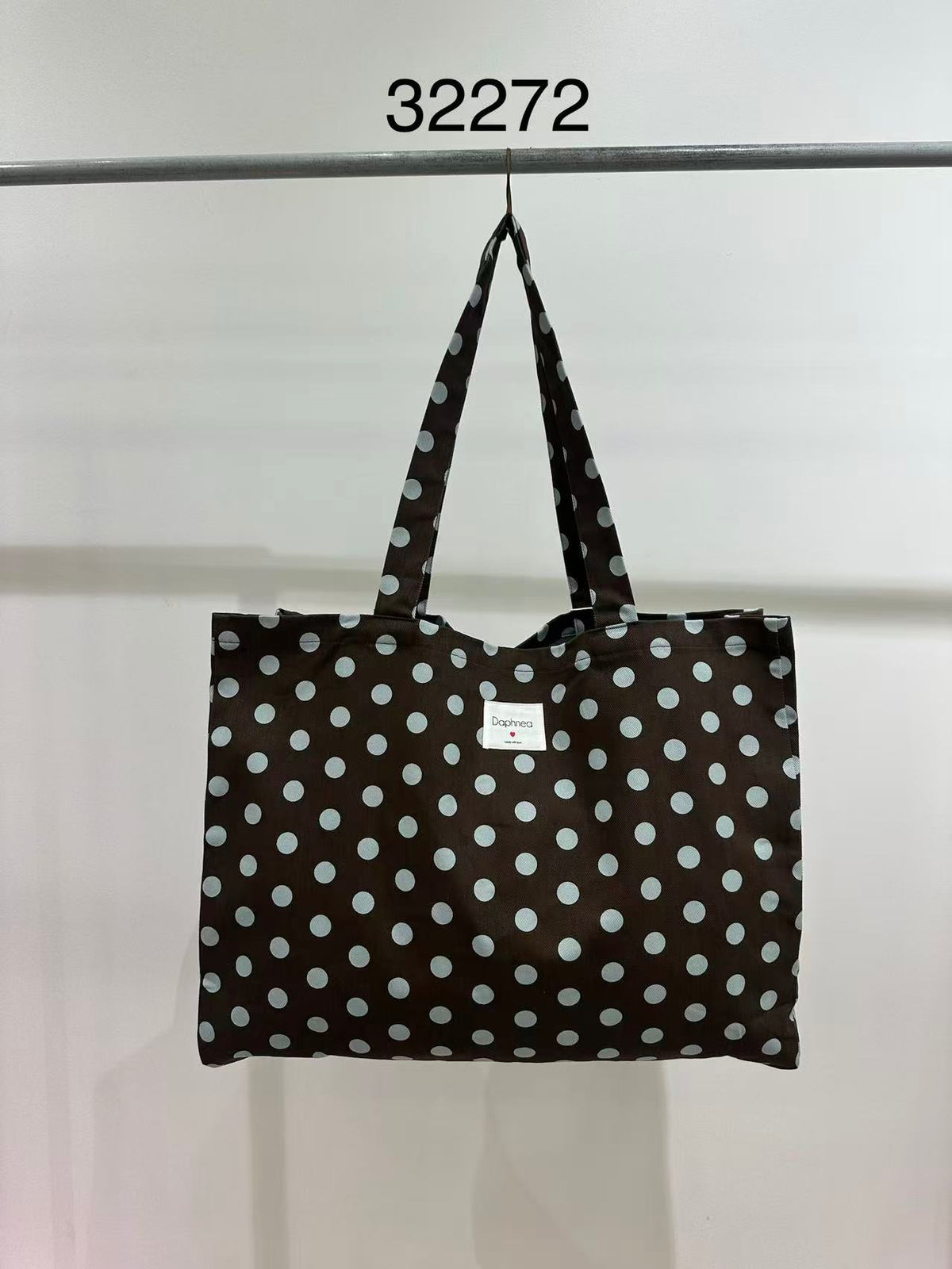 Large retro polka dot tote bag - 32272