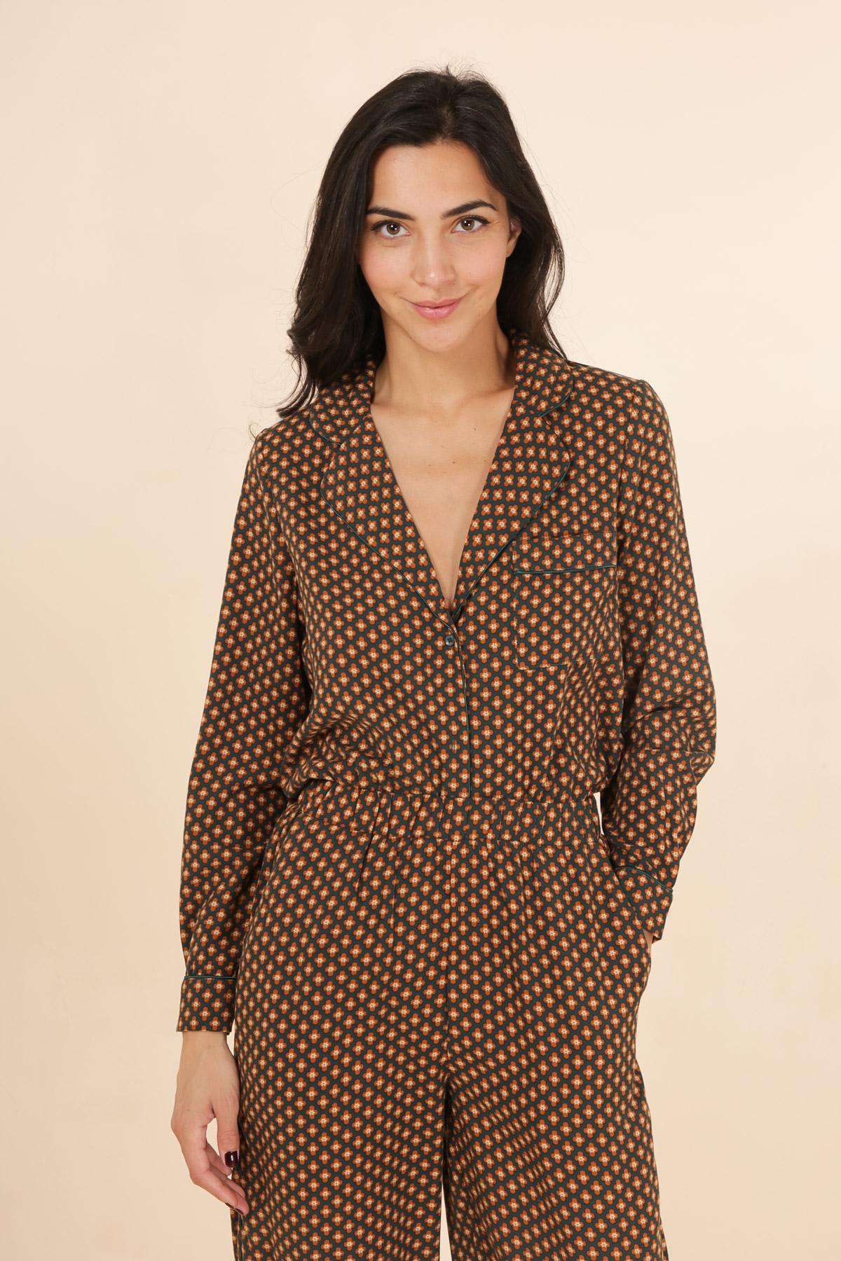 3883 Chemise col pyjama