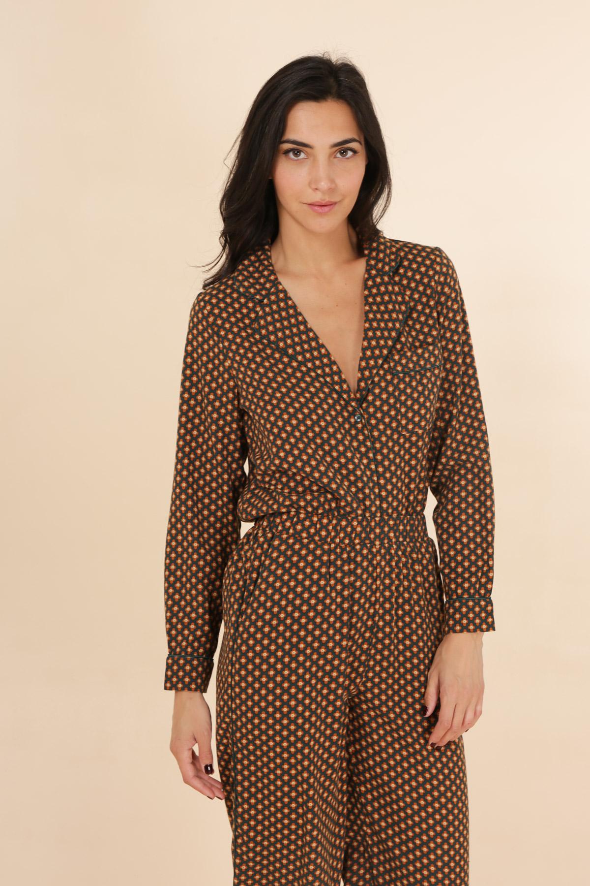 3883 Chemise col pyjama