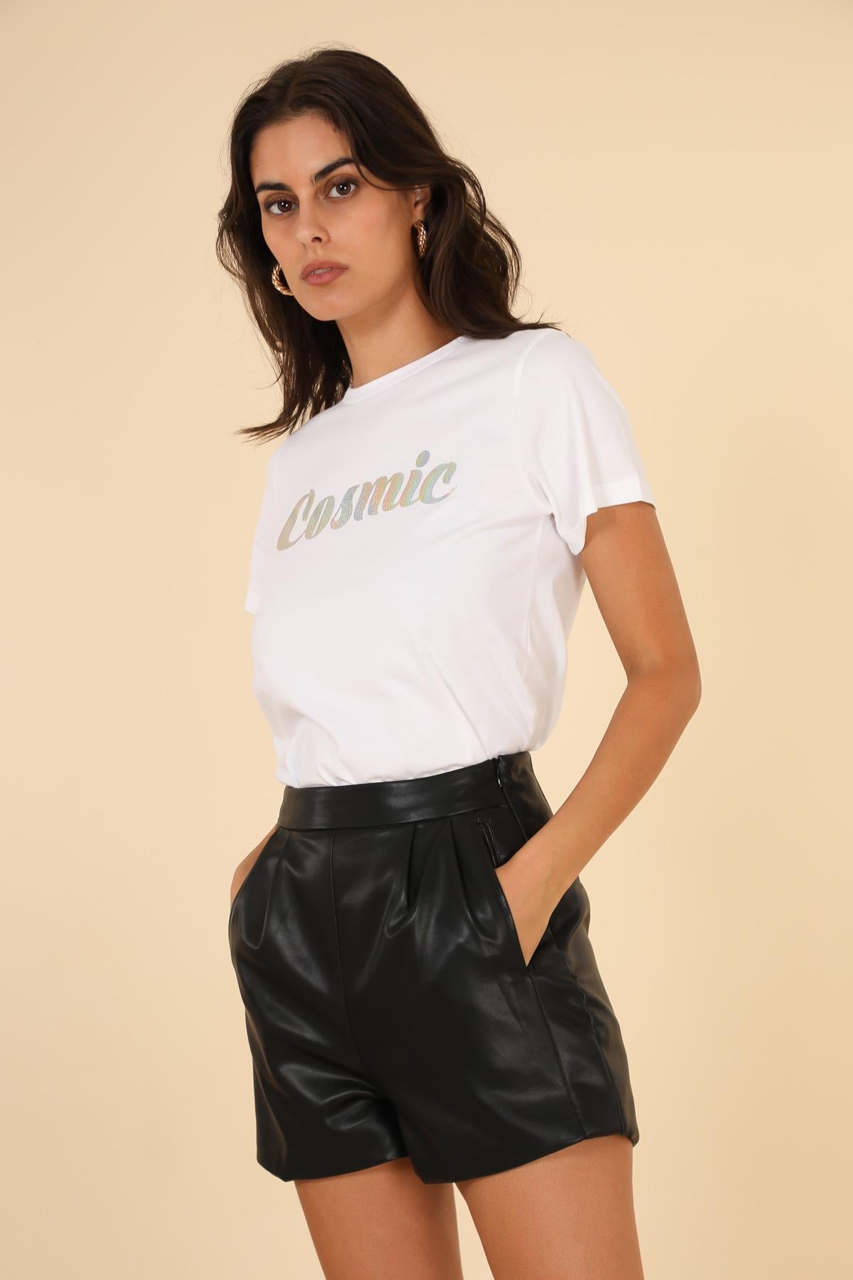 5138 Faux leather shorts