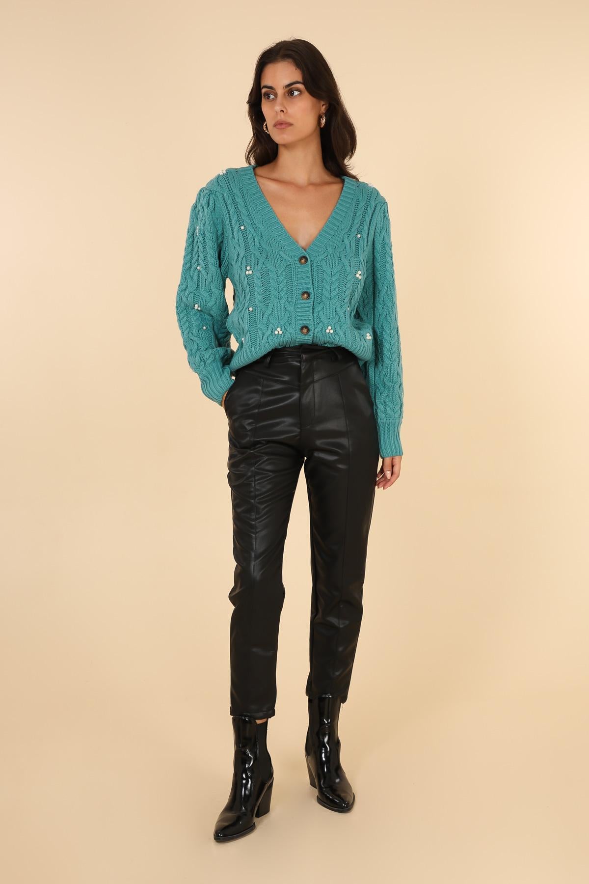 5139 Faux leather trousers