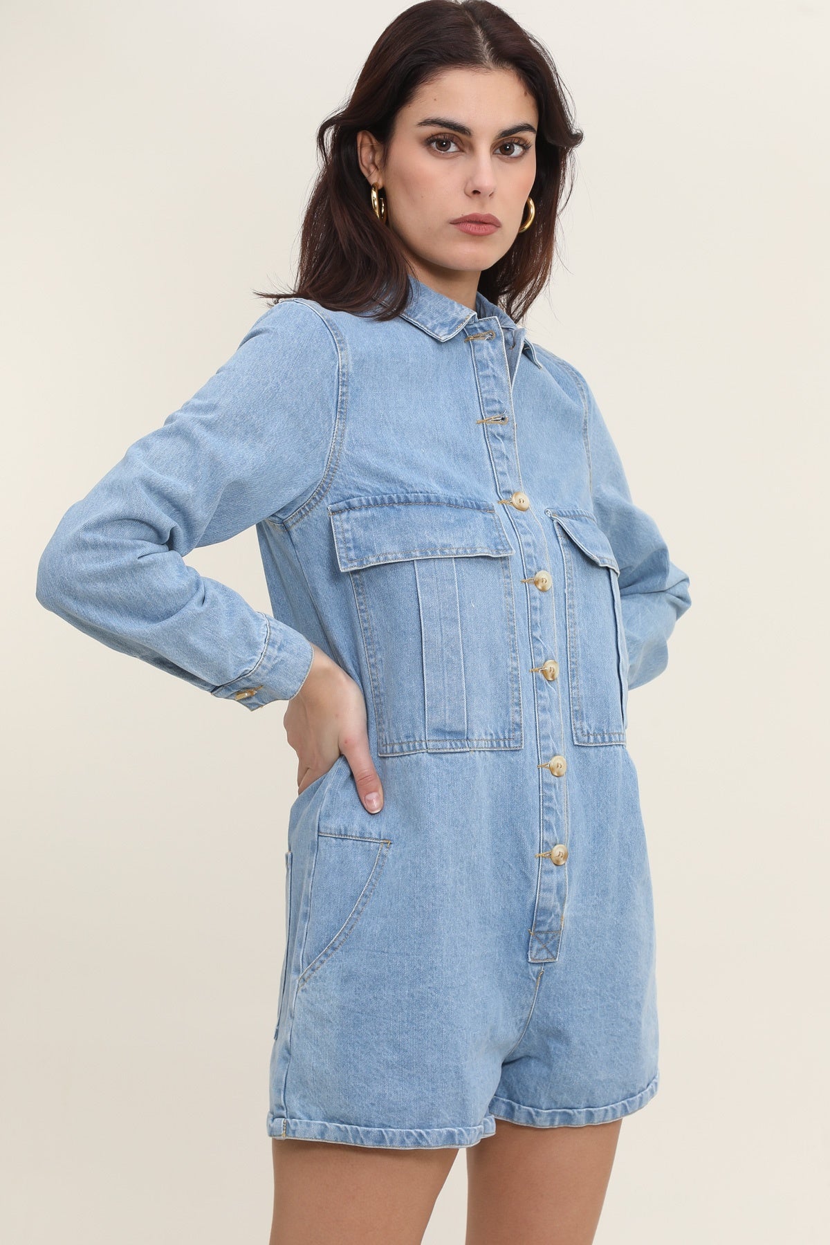 5203 Denim Jumpsuit