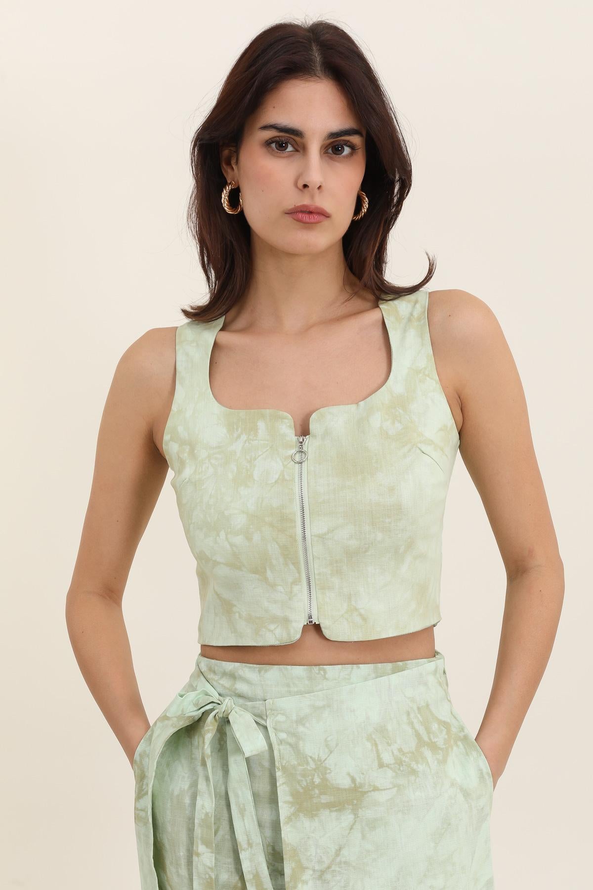 5298 Camiseta sin mangas con efecto tie-dye