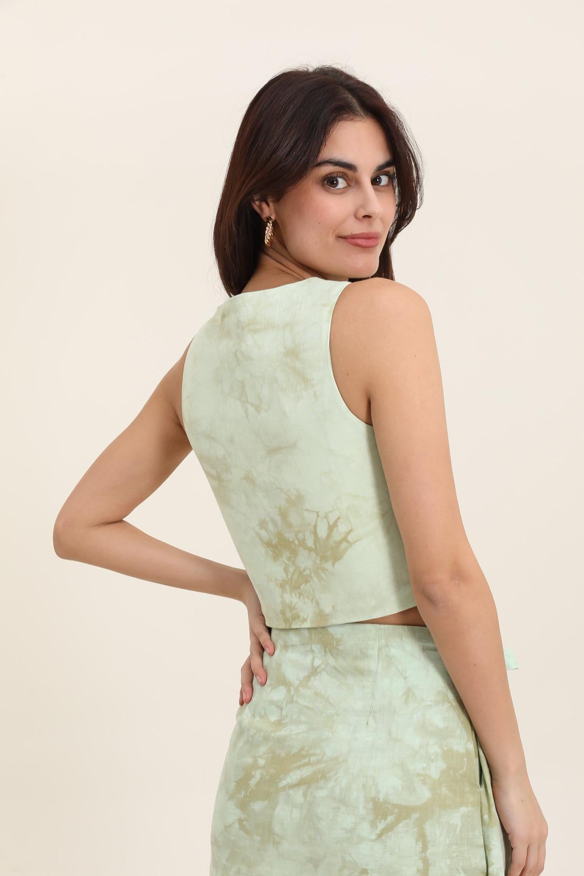 5298 Camiseta sin mangas con efecto tie-dye