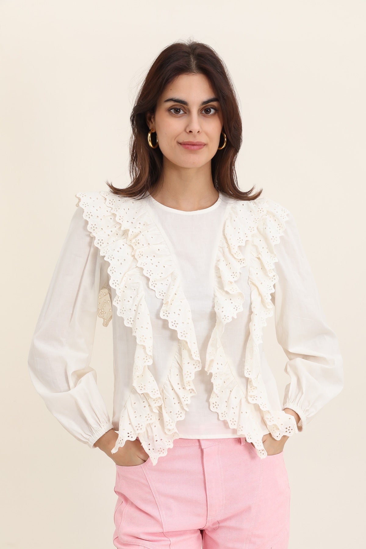 5328 Blusa con volantes