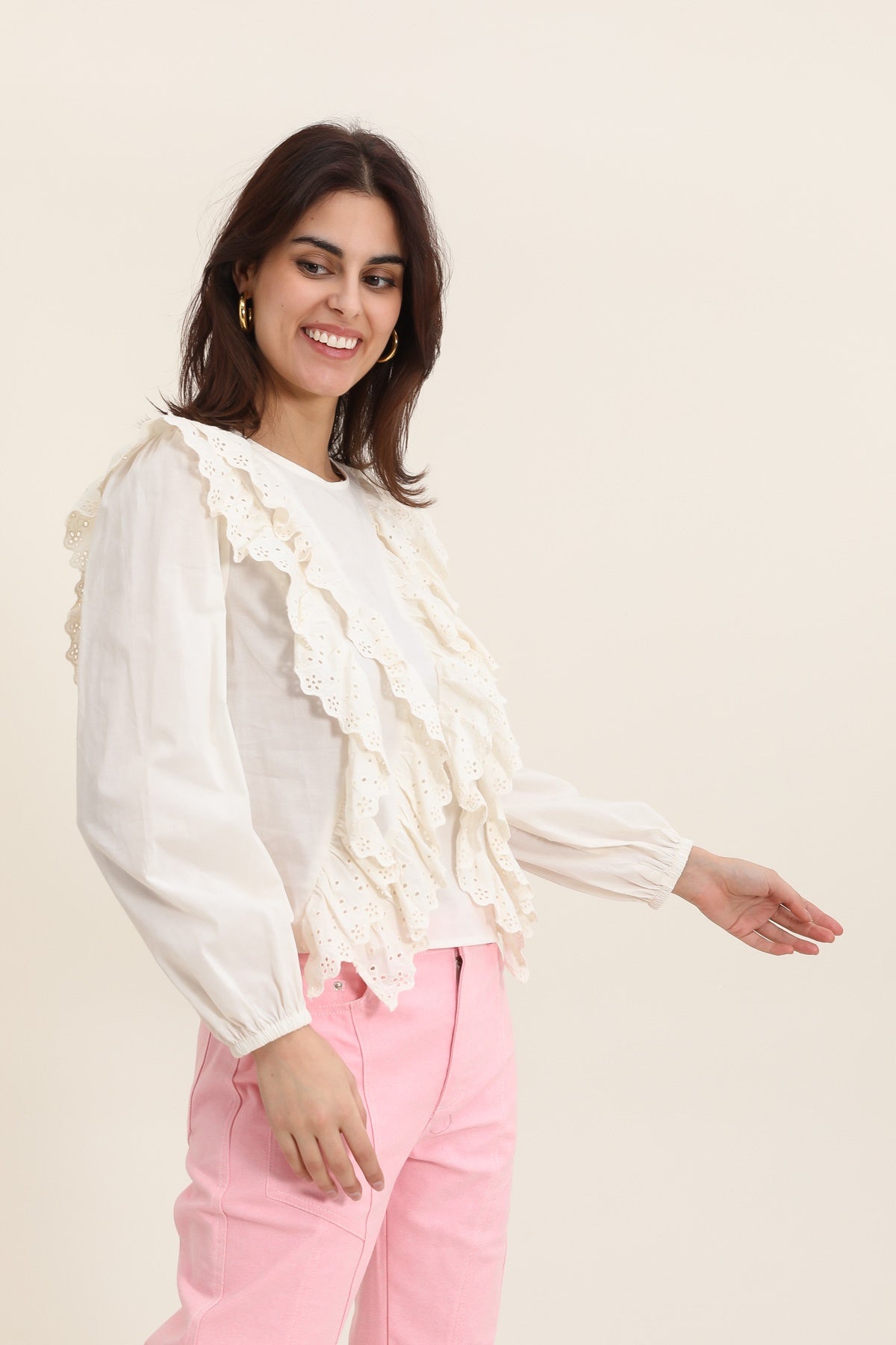 5328 Blusa con volantes