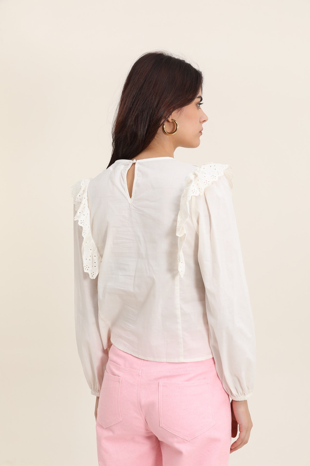 5328 Blusa con volantes