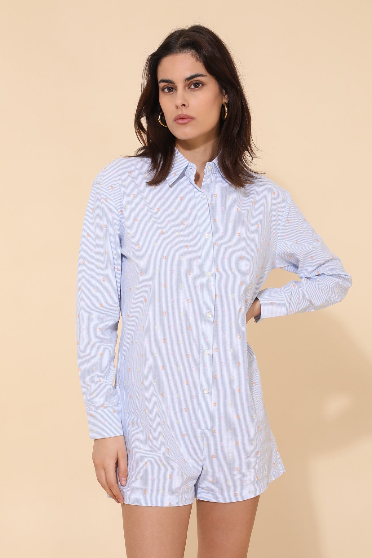 5383 Combishort à plumetis