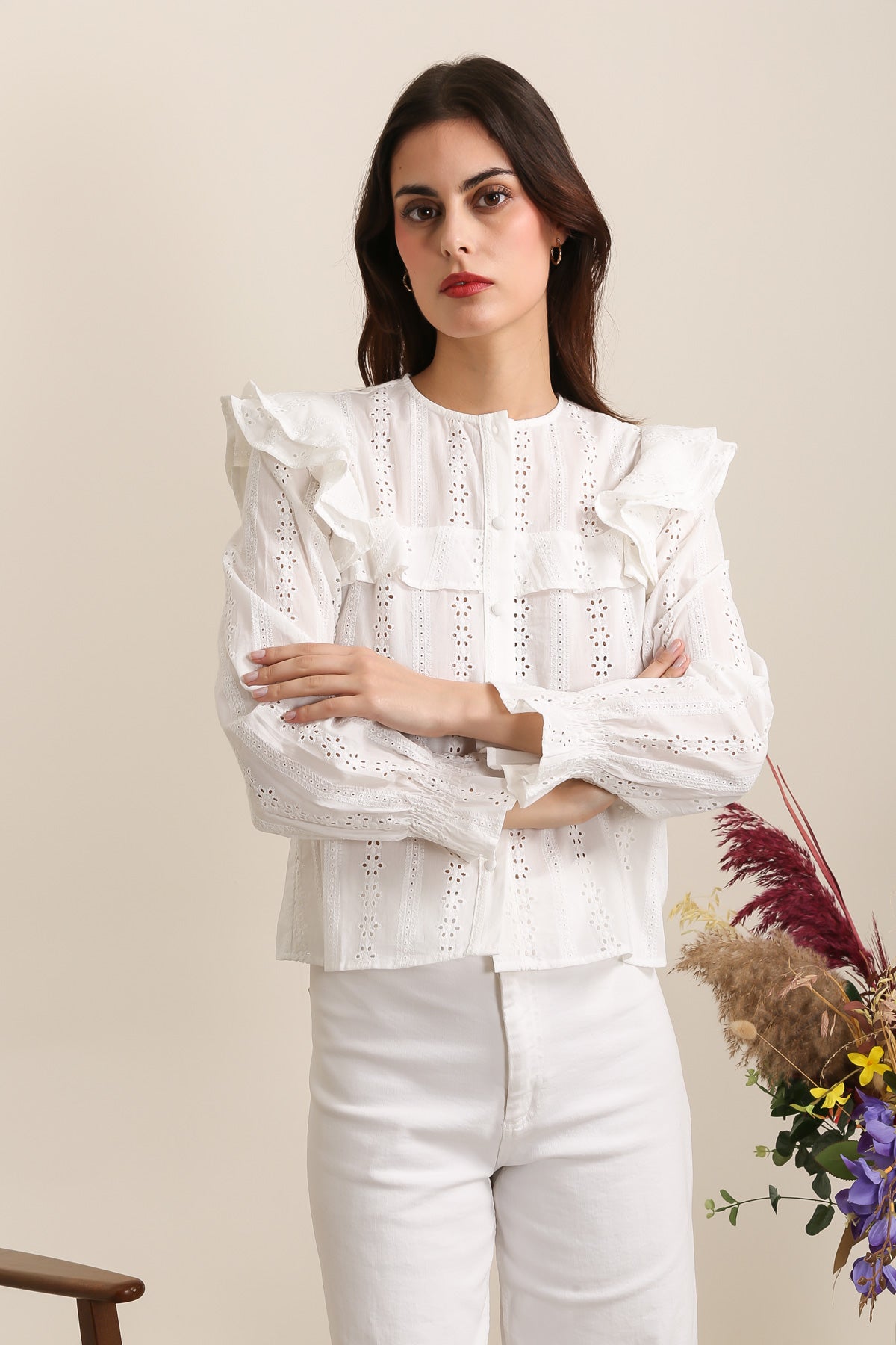 5683 Blouse à volants