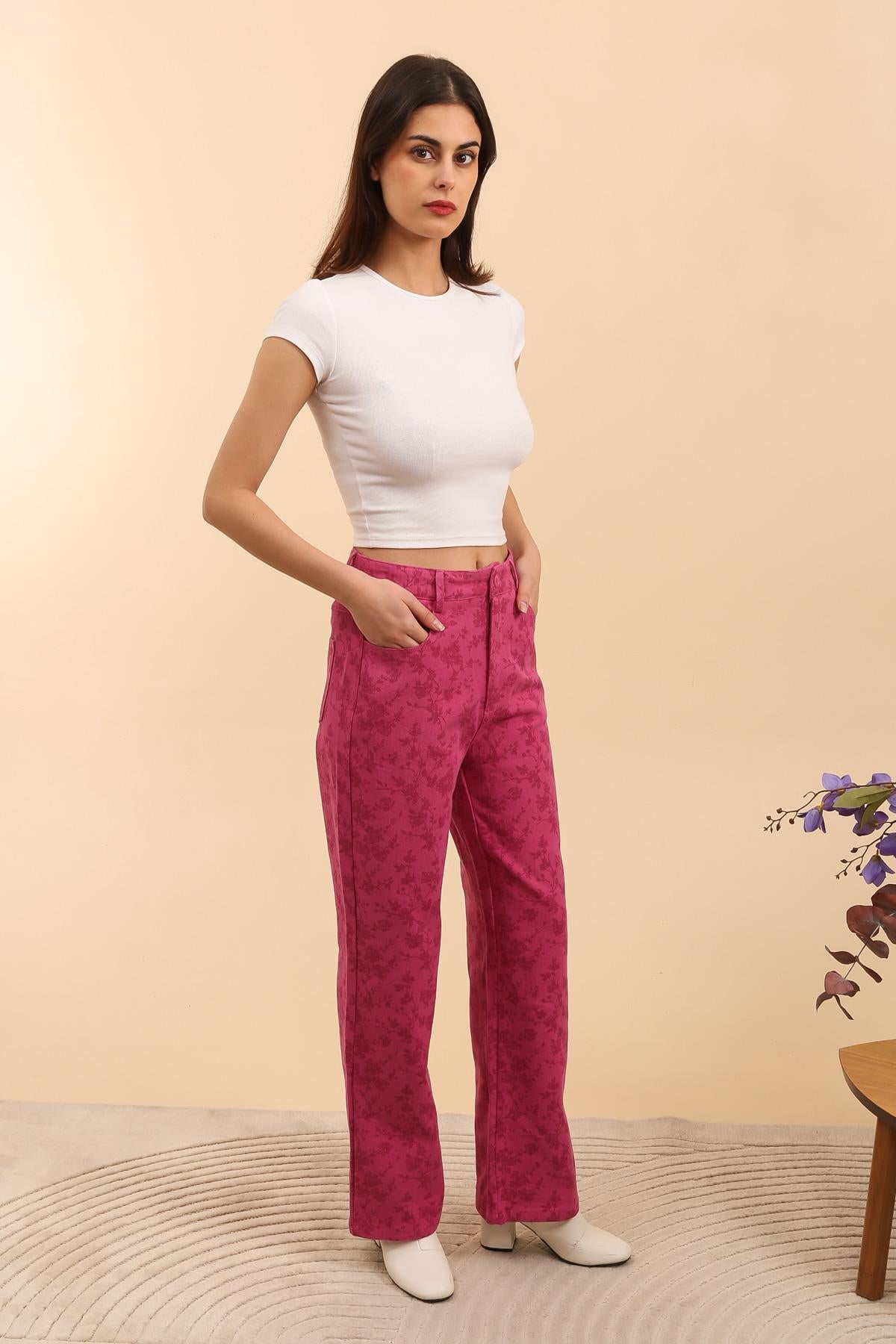 5727 Pantalon fleuri