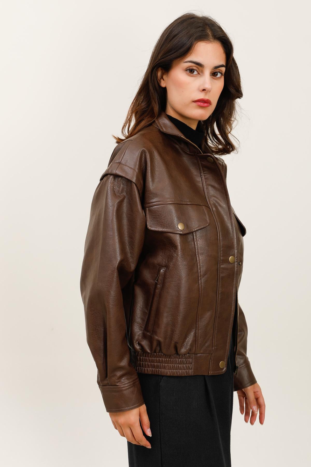 5873 Blouson similicuir