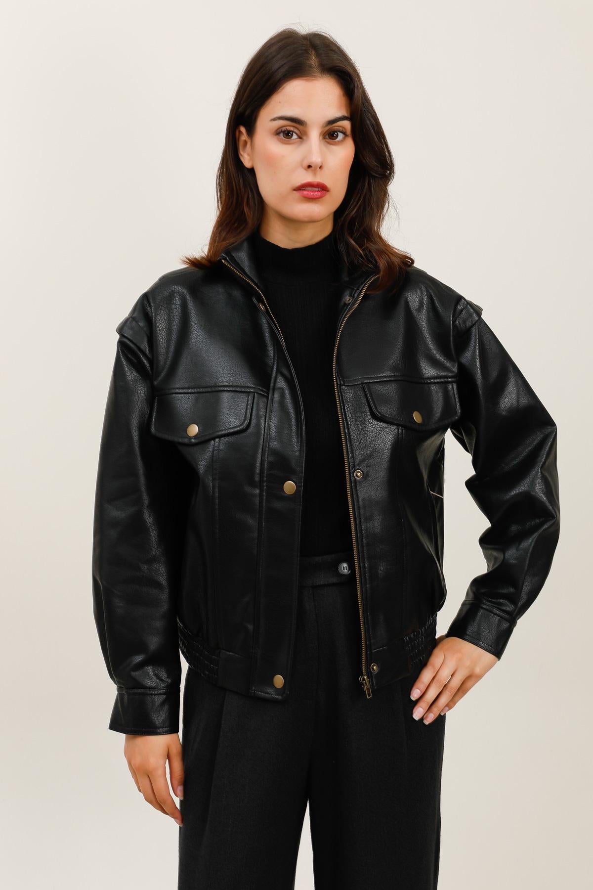 5873 Blouson similicuir