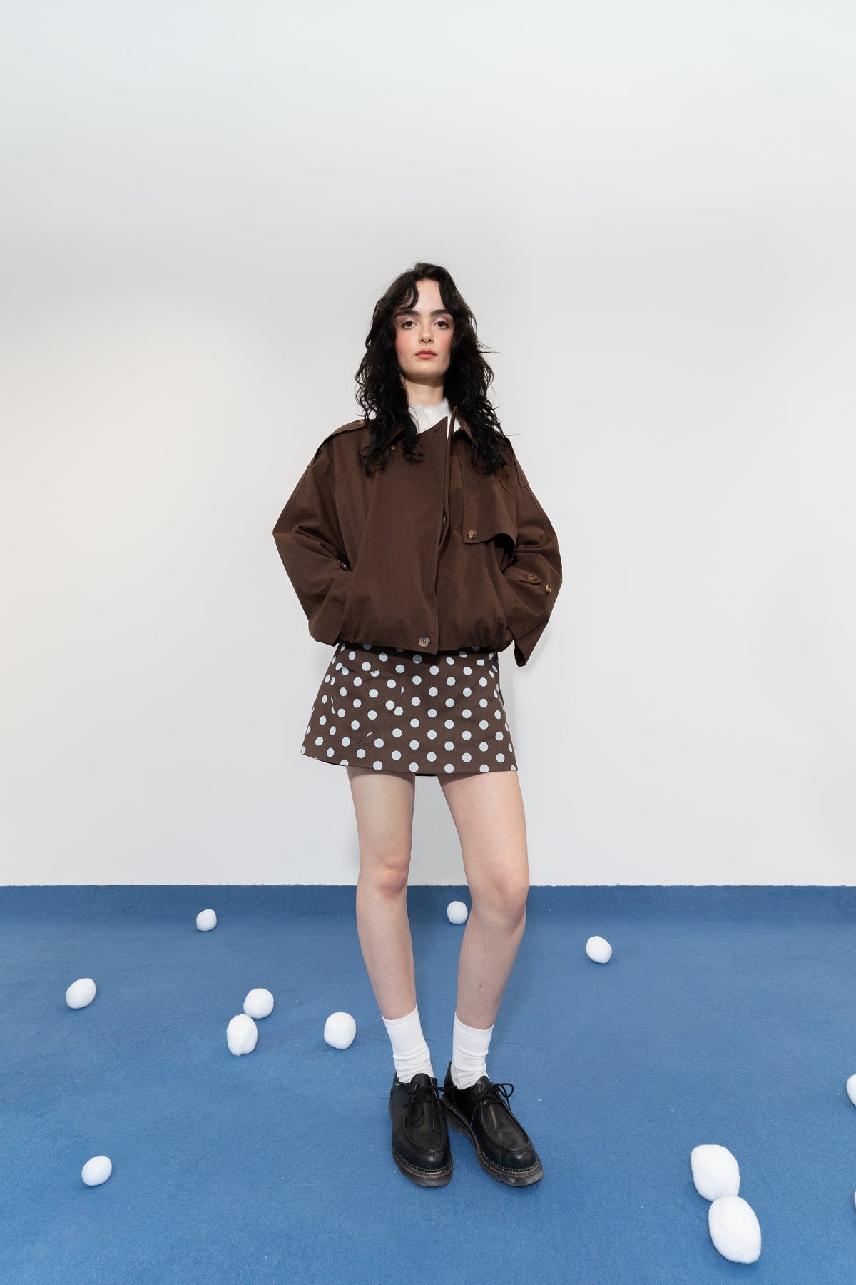 Minifalda retro de lunares y bolsillo corazón - 32270