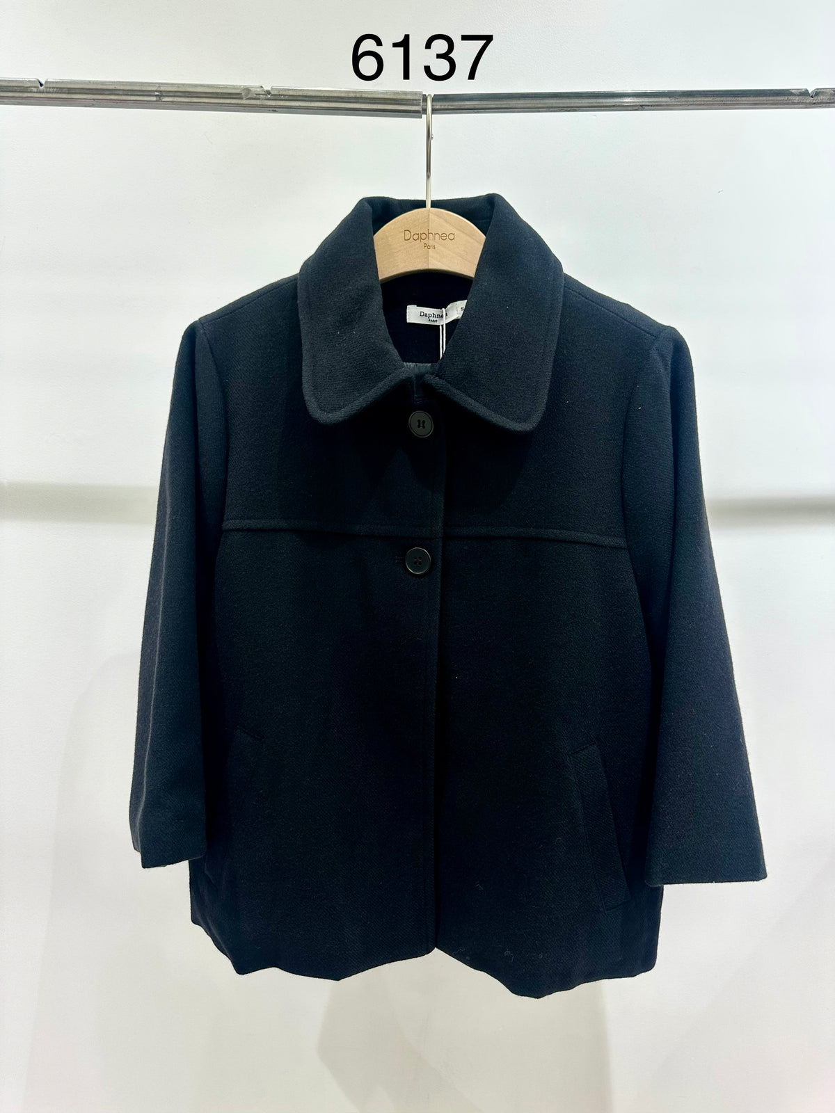 Babydoll Blouse with Flared Sleeves and Shirt Collar - 6137