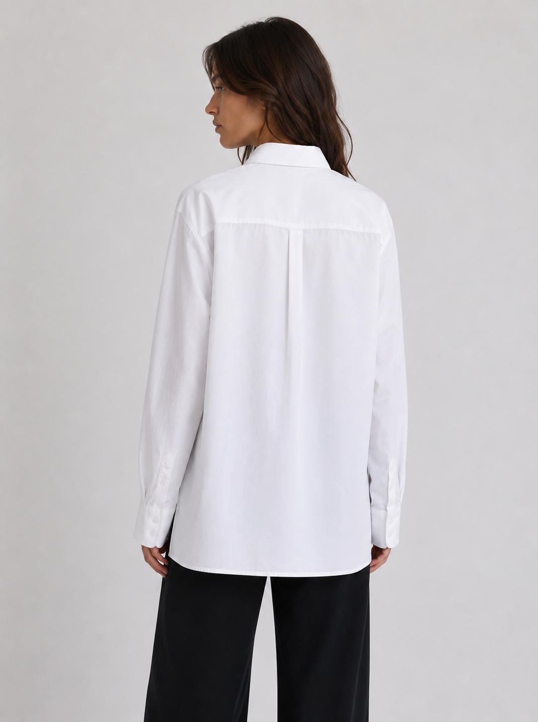 Camisa de mujer de cuello clásico con cierre asimétrico de botones - 6157