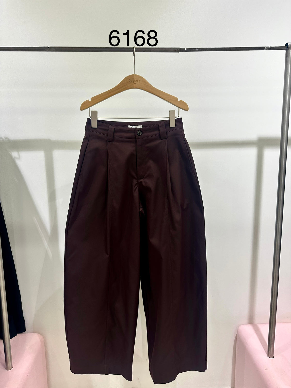 Pantalon barrel structuré et taille haute - 6168