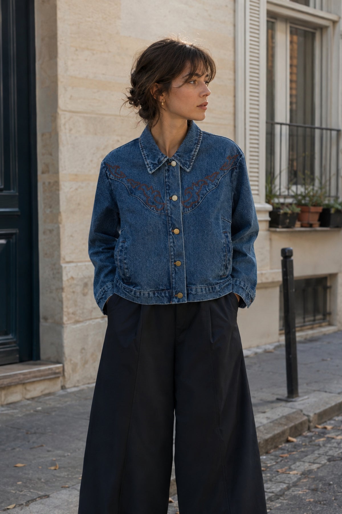 Chaqueta Vaquera Estilo Western con Motivos Pesunteados - 6188