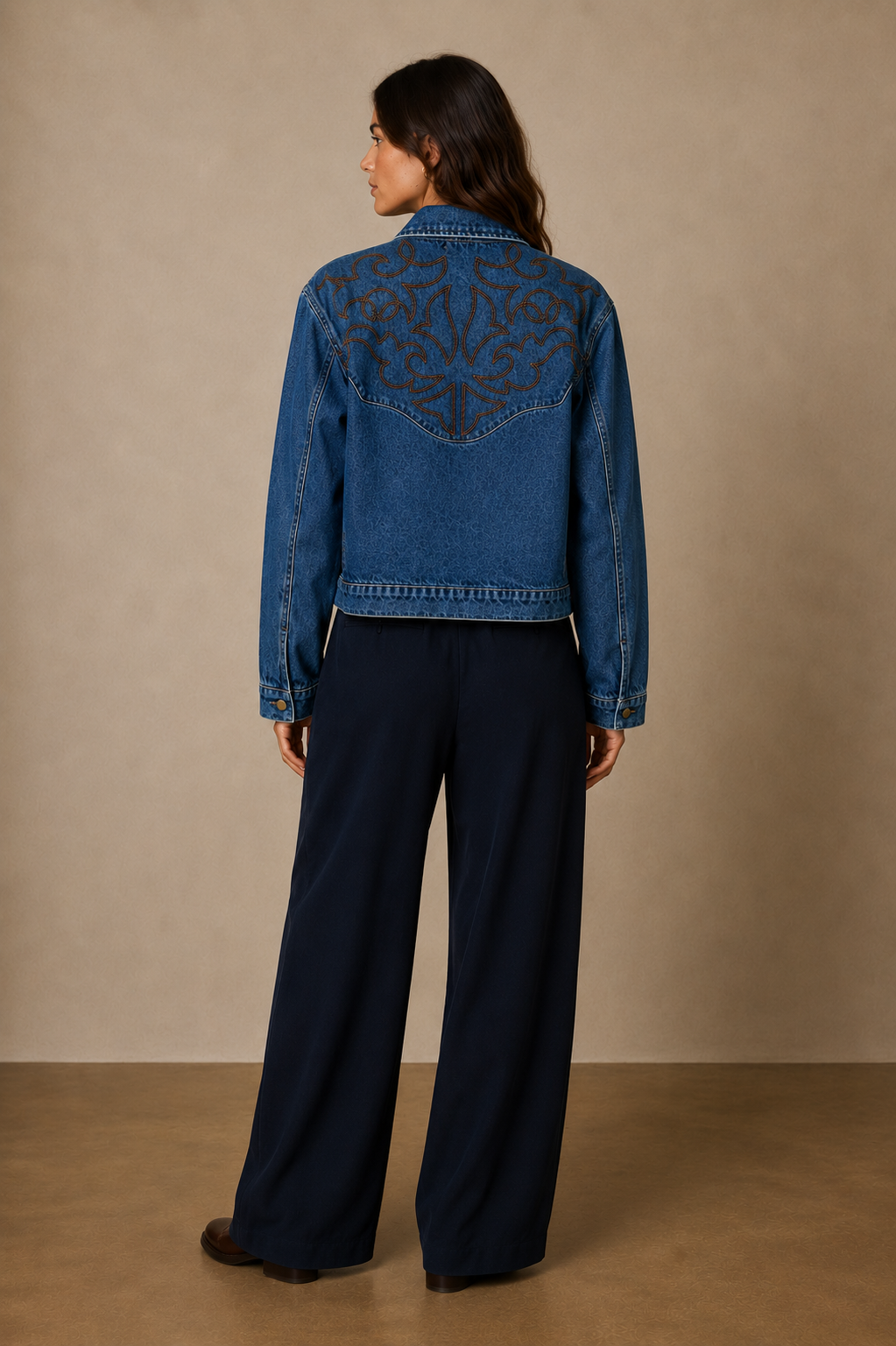 Chaqueta Vaquera Estilo Western con Motivos Pesunteados - 6188