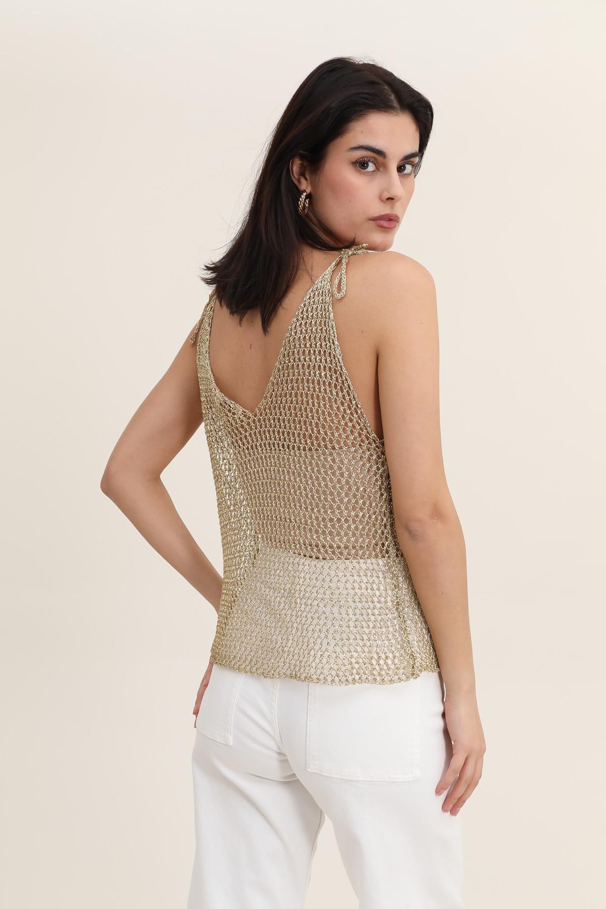 A1323 Camiseta sin mangas de malla