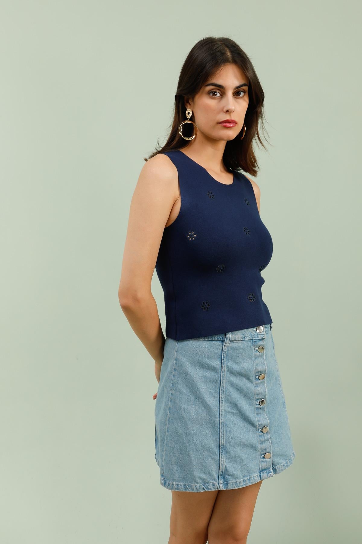 A1535 Débardeur en maille